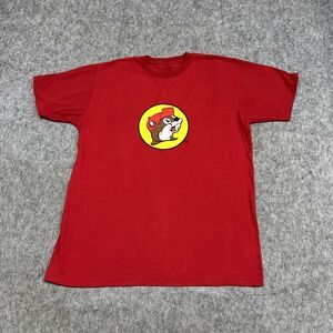 Buc-ee's Shirt Mens M Red Beaver Logo Graphic Tee T-Shirt Cotton Casual Texas